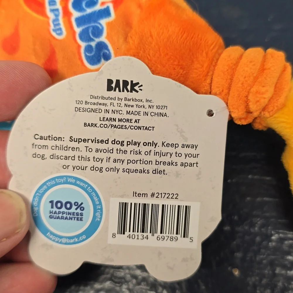 Bark Sunlicks‎ Orange Soda Dog Toy Size Small 0-20 Pounds NWT